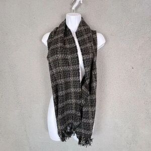 MENS ACRYLIC SCARF DARK GRAY/BLACK PATTERN